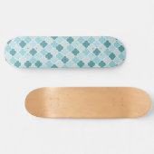 Blue Moroccan Trellis, Latticework, Quatrefoil Persoonlijk Skateboard (Horizontaal)