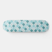 Blue Moroccan Trellis, Latticework, Quatrefoil Persoonlijk Skateboard (Horizontaal)