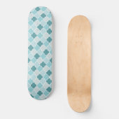 Blue Moroccan Trellis, Latticework, Quatrefoil Persoonlijk Skateboard (Voorkant)