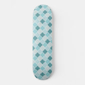 Blue Moroccan Trellis, Latticework, Quatrefoil Persoonlijk Skateboard (Voorkant)
