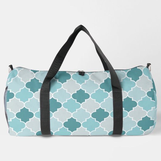 Blue Moroccan Trellis, Latticework, Quatrefoil Plunjezak (Achterkant)