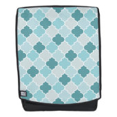 Blue Moroccan Trellis, Latticework, Quatrefoil Rugtassen (Voorkant)