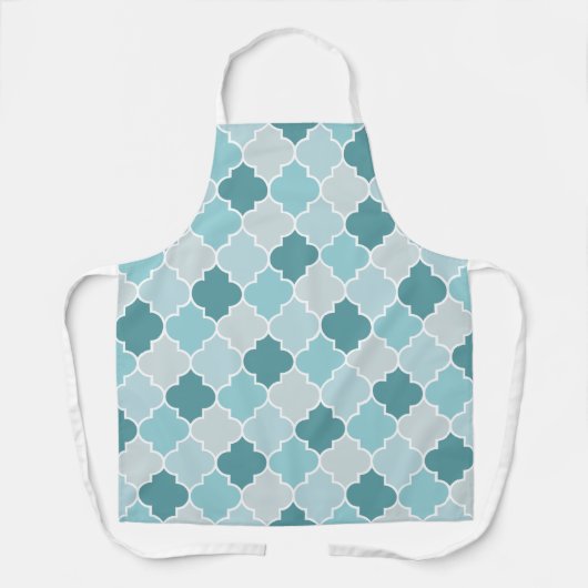 Blue Moroccan Trellis, Latticework, Quatrefoil Schort (Voorkant)