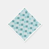 Blue Moroccan Trellis, Latticework, Quatrefoil Servet (Hoek)