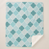 Blue Moroccan Trellis, Latticework, Quatrefoil Sherpa Deken (Voorkant)