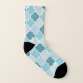 Blue Moroccan Trellis, Latticework, Quatrefoil Sokken (Rechts - buiten)