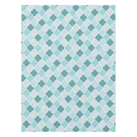 Blue Moroccan Trellis, Latticework, Quatrefoil Tafelkleed (Voorkant)