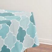 Blue Moroccan Trellis, Latticework, Quatrefoil Tafelkleed (Voorbeeld)