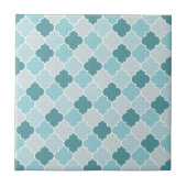 Blue Moroccan Trellis, Latticework, Quatrefoil Tegeltje (Voorkant)