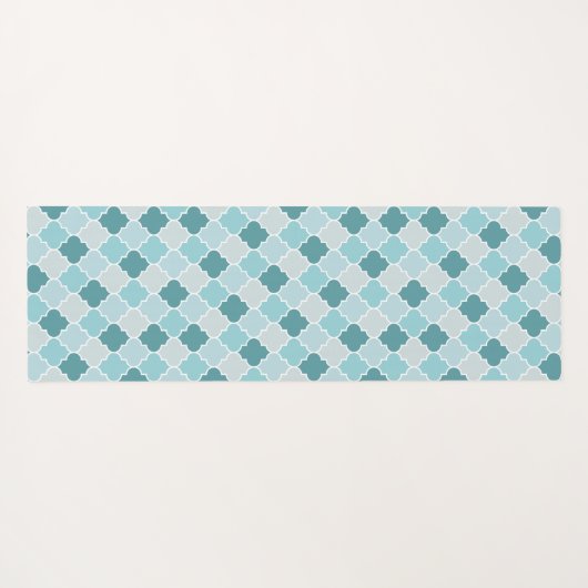 Blue Moroccan Trellis, Latticework, Quatrefoil Yogamat (Achterkant (horizontaal))