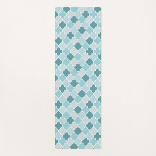 Blue Moroccan Trellis, Latticework, Quatrefoil Yogamat (Voorkant)