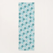 Blue Moroccan Trellis, Latticework, Quatrefoil Yogamat (Achterkant)