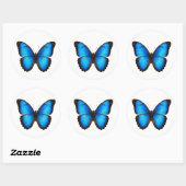 Blue Morpho Brilliance Ronde Sticker (Vel)