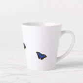 Blue Morpho Butterflies - Aangepaste tekst Latte Mok (Rechts)