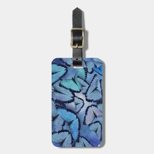 Blue Morpho Butterflies Bagagelabel (Voorkant verticaal)