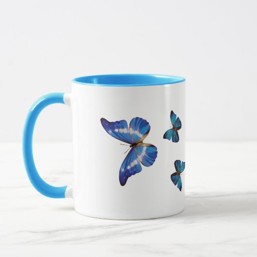 Blue Morpho Butterflies Coffee Mok (Links)
