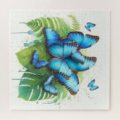 Blue Morpho Butterflies Gathering REF256 - Waterco Legpuzzel (Horizontaal)
