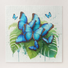 Blue Morpho Butterflies Gathering REF256 - Waterco Legpuzzel