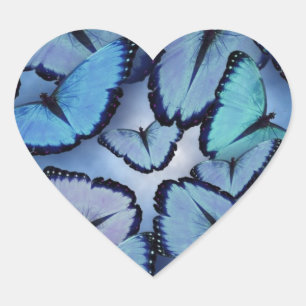 Blue Morpho Butterflies Hart Sticker