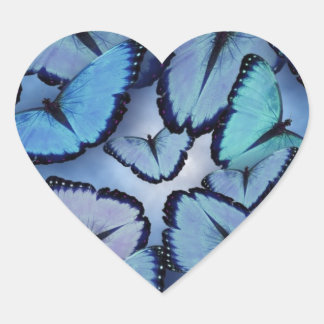 Blue Morpho Butterflies Hart Sticker
