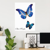 Blue Morpho Butterflies Poster (Thuiskantoor)