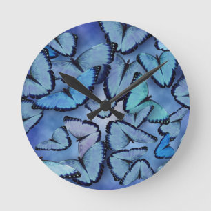 Blue Morpho Butterflies Ronde Klok
