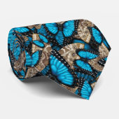 Blue Morpho Butterflies Stropdas (Opgerold)