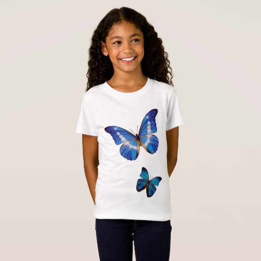 Blue Morpho Butterflies T-shirt (Voorkant volledig)