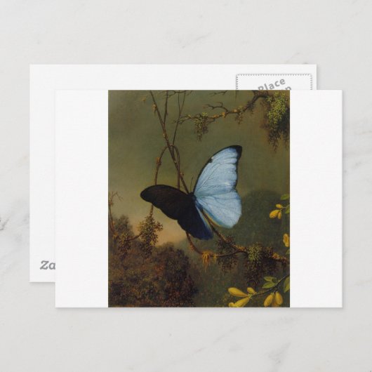 Blue Morpho Butterfly 1865 Spring Personalize Art Briefkaart (Voorkant / Achterkant)