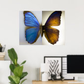 Blue Morpho Butterfly beide zijden Poster (Thuiskantoor)