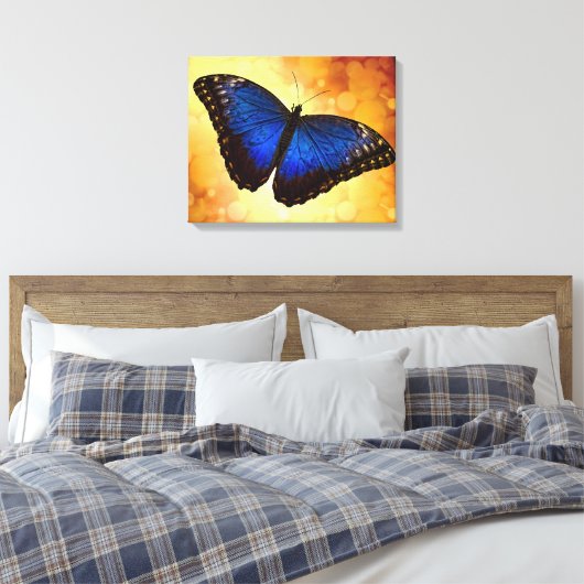 Blue Morpho Butterfly Canvas Afdruk (Insitu (Slaapkamer))