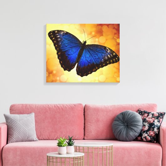 Blue Morpho Butterfly Canvas Afdruk (Insitu (Woonkamer))