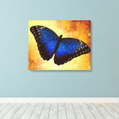 Blue Morpho Butterfly Canvas Afdruk (Insitu (Houten vloer))