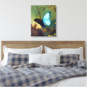Blue Morpho Butterfly Canvas Afdruk (Insitu (Slaapkamer))