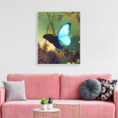 Blue Morpho Butterfly Canvas Afdruk (Insitu (Woonkamer))