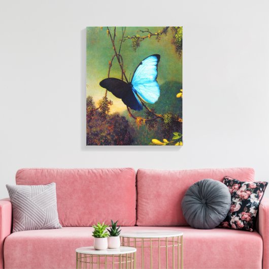 Blue Morpho Butterfly Canvas Afdruk (Insitu (Woonkamer))