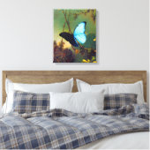 Blue Morpho Butterfly Canvas Afdruk (Insitu (Slaapkamer))