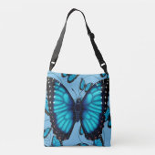 Blue Morpho Butterfly Crossbody Tas (Achterkant)