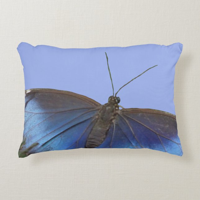 Blue Morpho Butterfly Cust. Accent Pillow Accent Kussen (Voorkant)