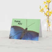 Blue Morpho Butterfly Dank u Wenskaart Kaart (Gele Bloem)