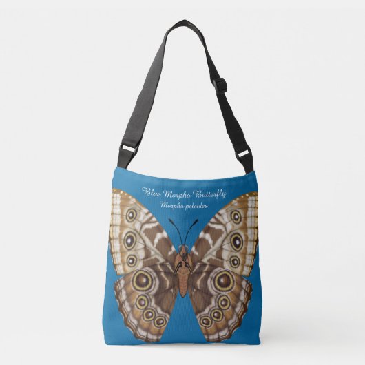 Blue Morpho Butterfly Dorsal en Ventral Crossbody Tas (Voorkant)
