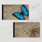 Blue Morpho Butterfly Dorsal en Ventral Visitekaartje (Voorkant / Achterkant)