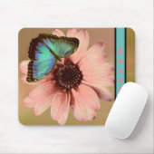 Blue Morpho Butterfly en Daisy Muismat (Met muis)