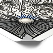  Blue Morpho Butterfly Floral Botanical Art  Poster (Hoek)