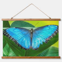 Blue Morpho Butterfly Floral Natuur Art Hangend Wandkleed