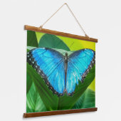 Blue Morpho Butterfly Floral Natuur Art Hangend Wandkleed (Gebogen)