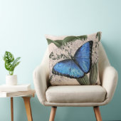 Blue Morpho Butterfly Floral Natuur Art Kussen (Stoel)