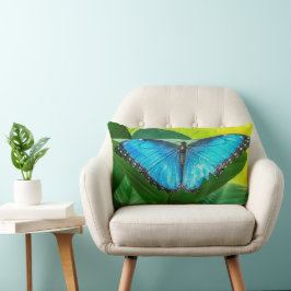 Blue Morpho Butterfly Floral Natuur Art Kussen