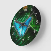 Blue Morpho Butterfly Fractal Ronde Klok (Hoek)