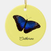 Blue Morpho Butterfly gepersonaliseerd Keramisch Ornament (Voorkant)